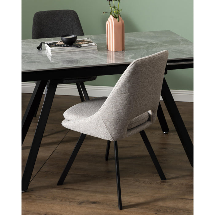 Tavolo Cooper 120(180)x80x76cm Top Ceramica Amica Grigio Marmorizzato Lucido