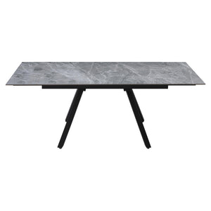 Tavolo Cooper 120(180)x80x76cm Top Ceramica Amica Grigio Marmorizzato Lucido