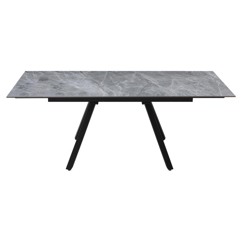 Tavolo Cooper 120(180)x80x76cm Top Ceramica Amica Grigio Marmorizzato Lucido