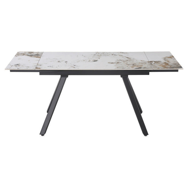 Tavolo Cooper 120(180)x80x76cm Top Ceramica Amica Marrone Marmorizzato Lc