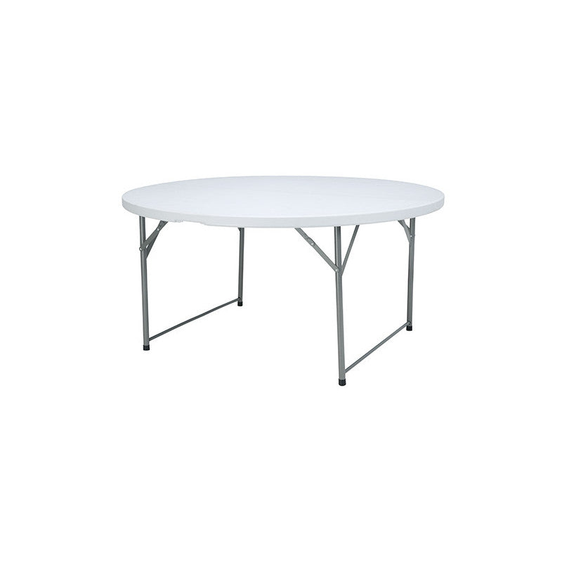 Tavolo da campeggio pieghevole Ø150xH74 cm – Piano in HDPE – Struttura in acciaio