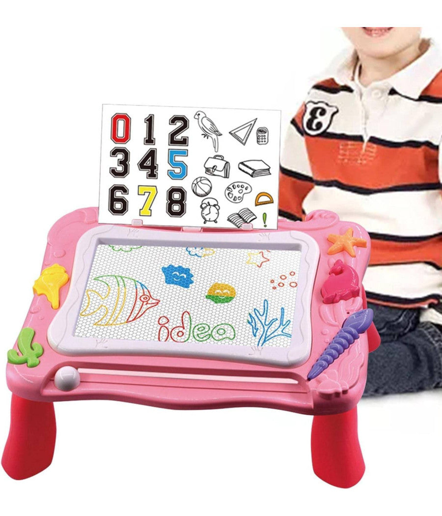 Tavolo Da Disegno Magnetico Per Bambine Lavagnetta Cancellabile Gioco Educativo         