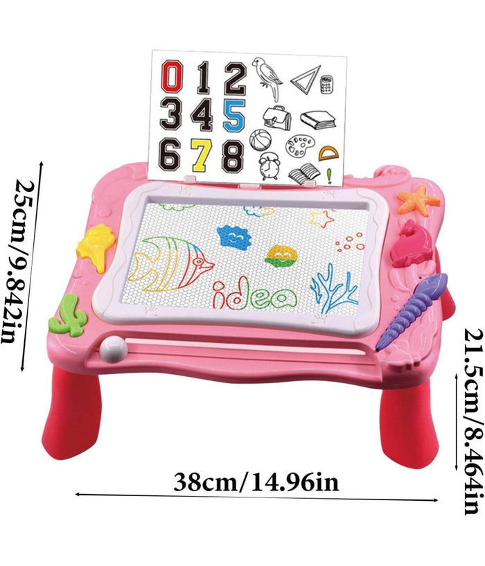 Tavolo Da Disegno Magnetico Per Bambine Lavagnetta Cancellabile Gioco Educativo         
