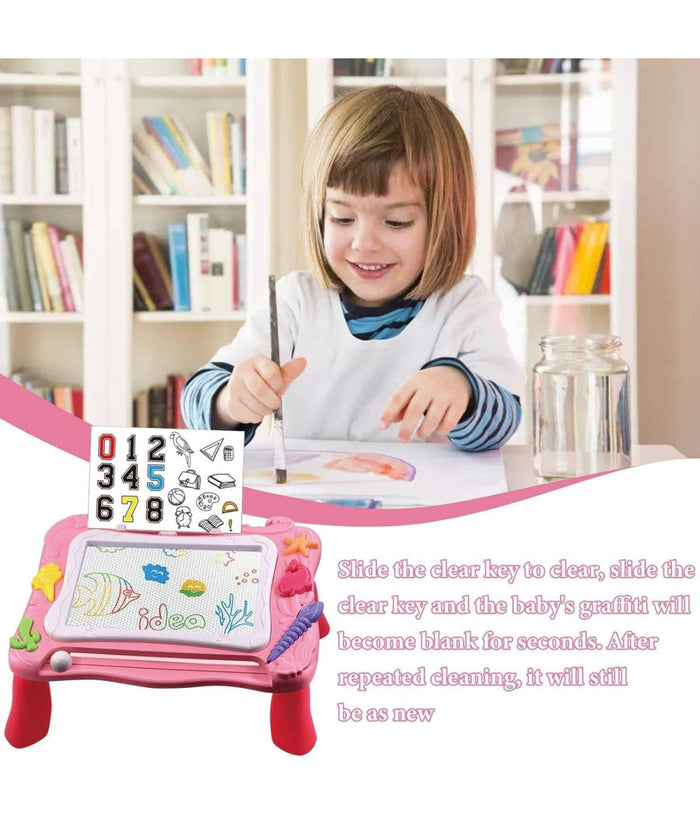 Tavolo Da Disegno Magnetico Per Bambine Lavagnetta Cancellabile Gioco Educativo         