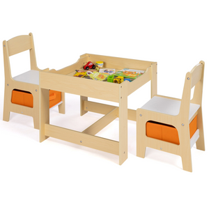 IDMarket - Tavolo da disegno reversibile + 2 sedie GABRIEL con vassoio in faggio