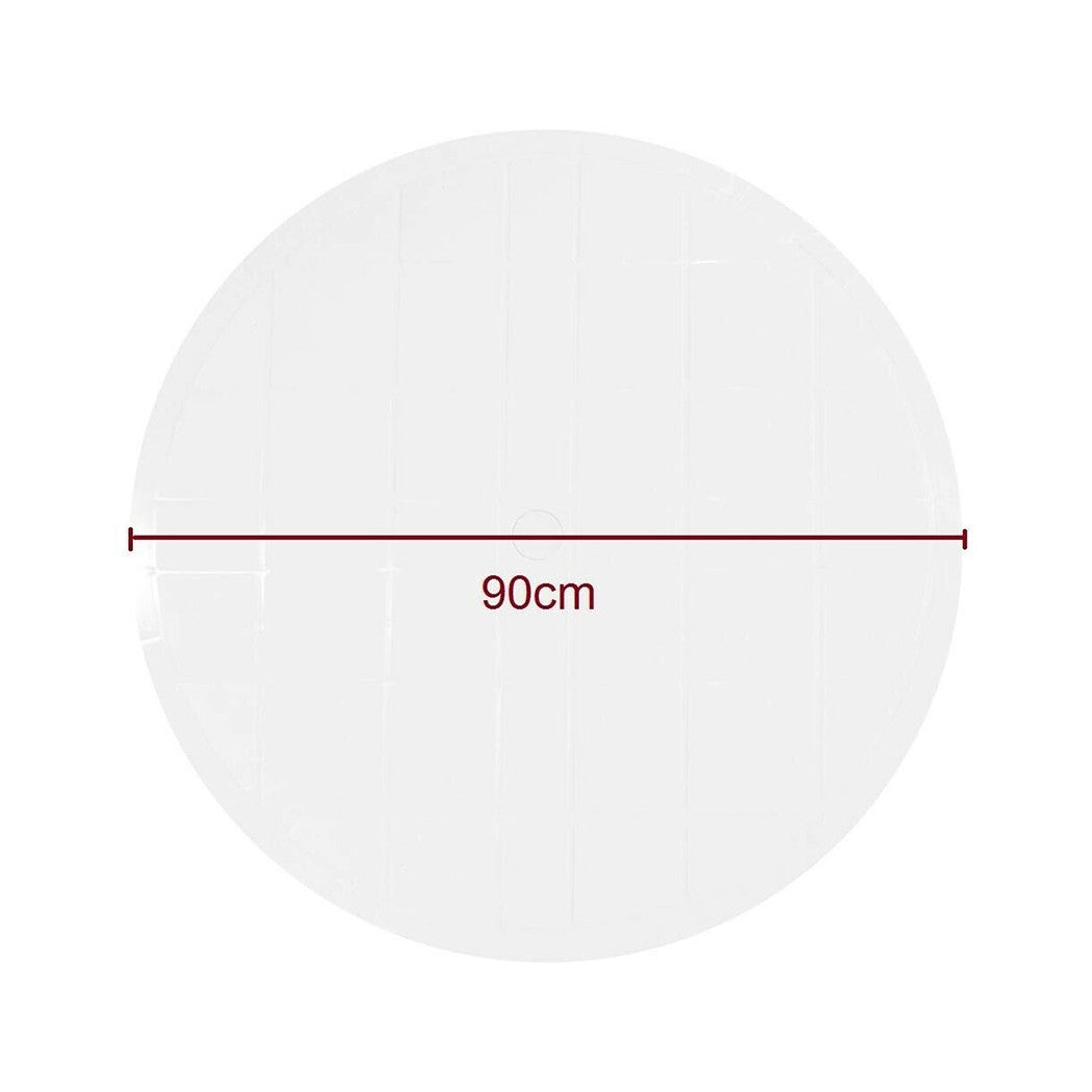 Trade Shop - Tavolo Da Giardino Bianco Rotondo In Plastica 90x72cm Resistente Arredo Esterno 008942 -