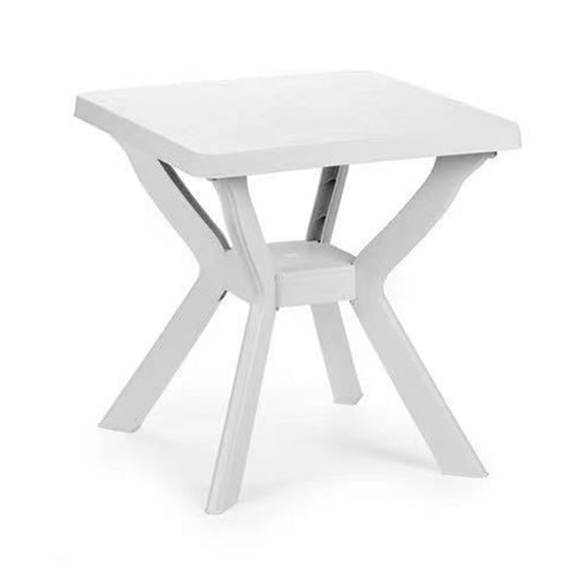 Trade Shop - Tavolo Da Giardino Quadrato Bianco Arredo Da Esterno In Plastica 70x70xh72cm 012137 -        
