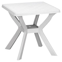Trade Shop - Tavolo Da Giardino Quadrato Bianco Arredo Da Esterno In Plastica 70x70xh72cm 012137 -        