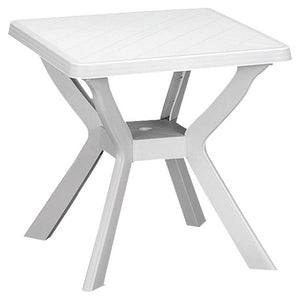 Trade Shop - Tavolo Da Giardino Quadrato Bianco Arredo Da Esterno In Plastica 70x70xh72cm 012137 -        