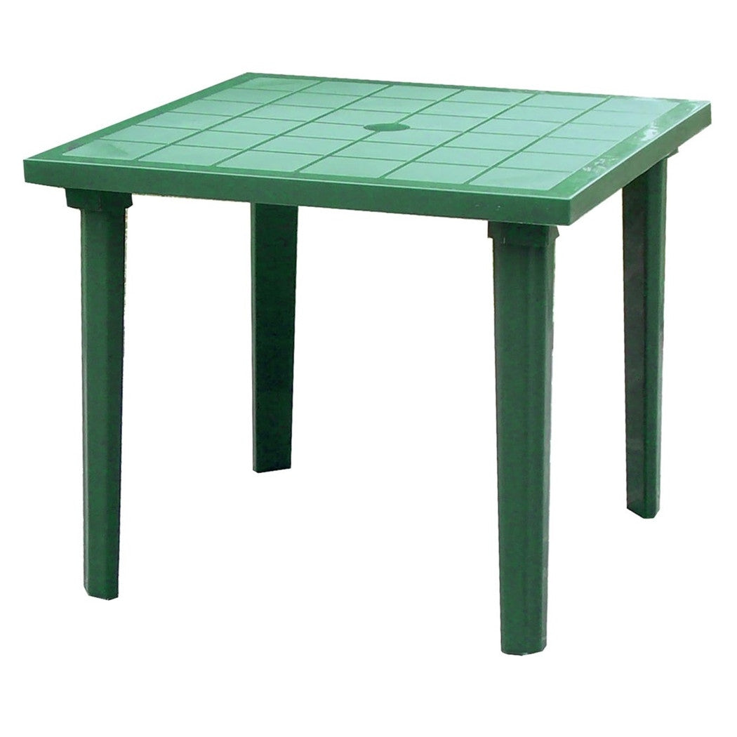 Trade Shop - Tavolo Da Giardino Quadrato Weekend Verde 80x80cm In Plastica Arredo Esterno 016300 -        