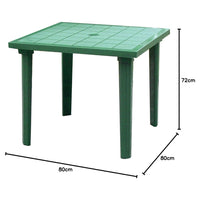 Trade Shop - Tavolo Da Giardino Quadrato Weekend Verde 80x80cm In Plastica Arredo Esterno 016300 -        