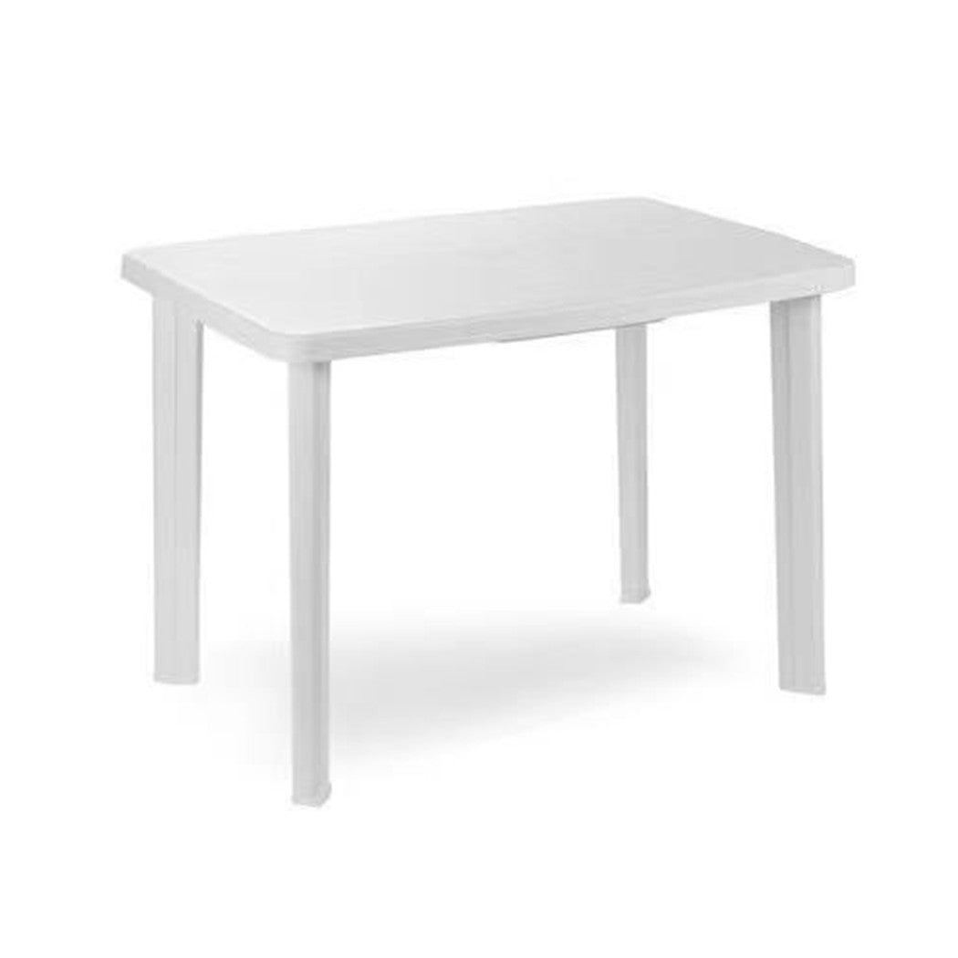 Trade Shop - Tavolo Da Giardino Rettangolare Bianco Arredo Esterno Resistente 101x68xh72cm 012138 -        