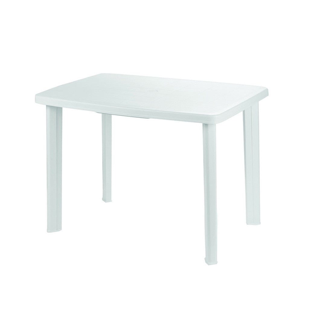 Trade Shop - Tavolo Da Giardino Rettangolare Bianco Arredo Esterno Resistente 101x68xh72cm 012138 -        