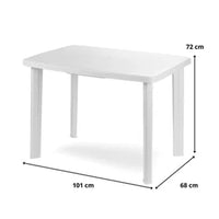 Trade Shop - Tavolo Da Giardino Rettangolare Bianco Arredo Esterno Resistente 101x68xh72cm 012138 -        