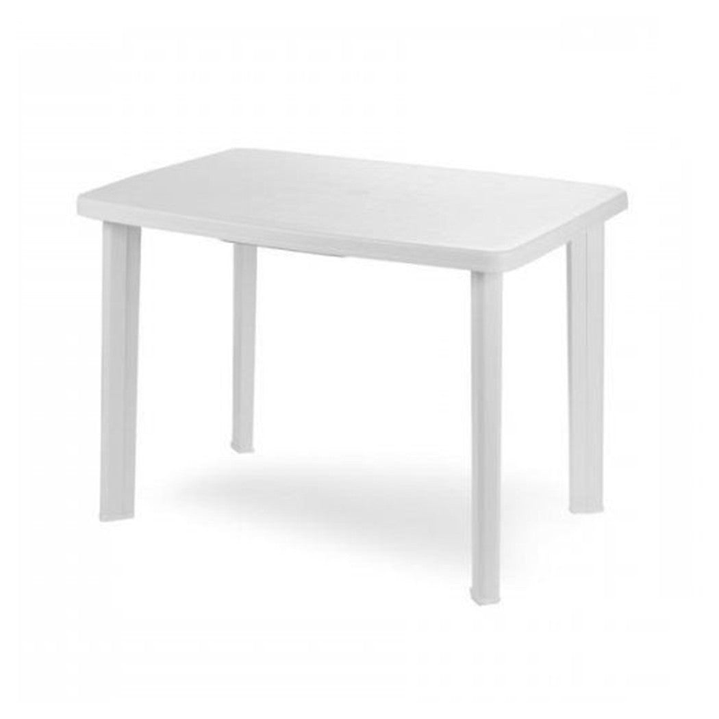 Trade Shop - Tavolo Da Giardino Rettangolare Bianco Arredo Esterno Resistente 101x68xh72cm 012138 -        