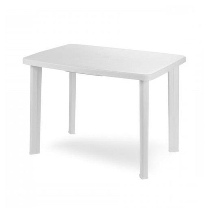 Trade Shop - Tavolo Da Giardino Rettangolare Bianco Arredo Esterno Resistente 101x68xh72cm 012138 -        