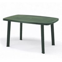 Tavolo da Giardino 138x87x72cm in plastica Rettangolare con Gambe smontabili colore verde Tomaino