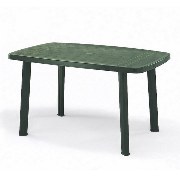 Tavolo da Giardino 138x87x72cm in plastica Rettangolare con Gambe smontabili colore verde Tomaino
