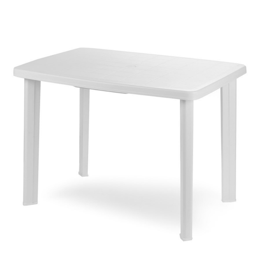 Tavolo da Giardino Rettangolare 101x68x72 cm in plastica colore bianco Tomaino