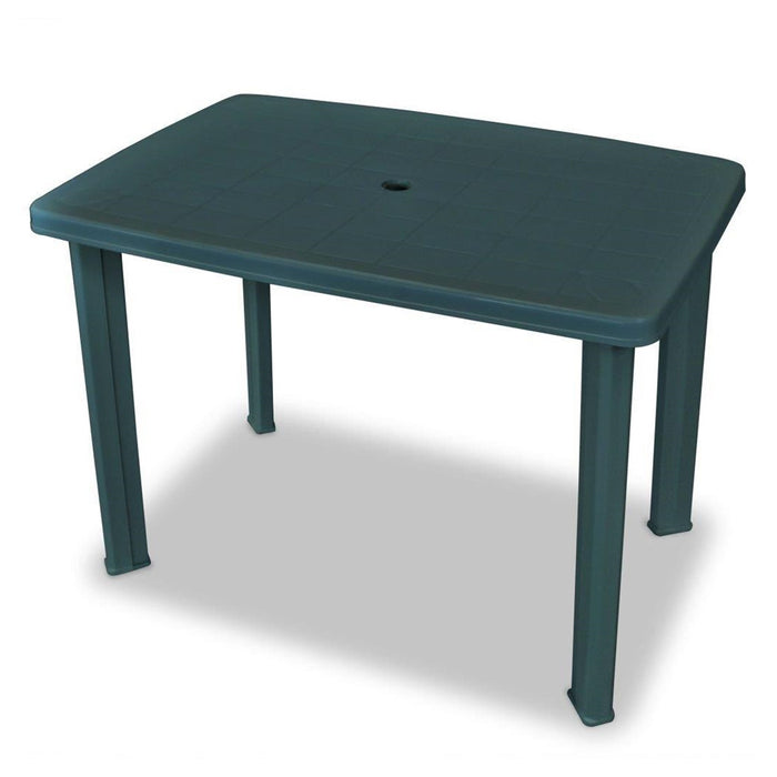 Trade Shop - Tavolo Da Giardino Verde Esterno Resistente 101x68xh72cm Con Foro Ombrellone 023738 -        