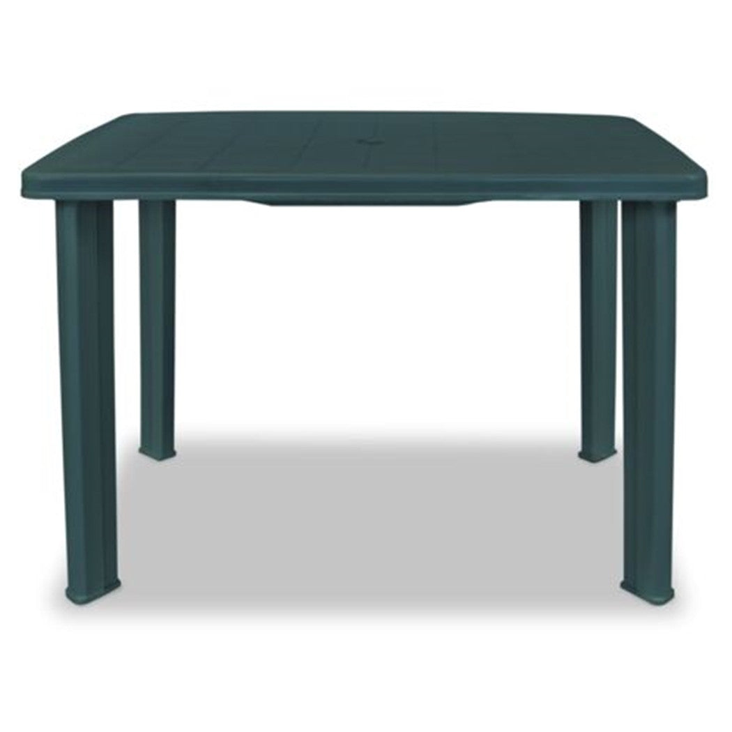 Trade Shop - Tavolo Da Giardino Verde Esterno Resistente 101x68xh72cm Con Foro Ombrellone 023738 -        