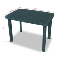 Trade Shop - Tavolo Da Giardino Verde Esterno Resistente 101x68xh72cm Con Foro Ombrellone 023738 -        