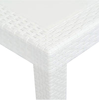Tavolo da giardino quadrato 78x78x72h cm in plastica simil rattan colore bianco Tomaino