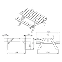 Tavolo da Picnic 177x70 - Oasi Inclusive