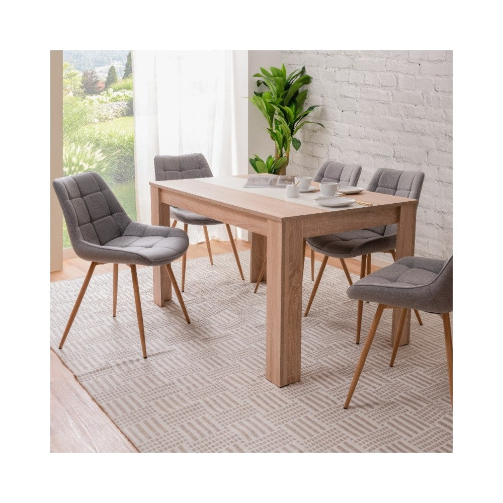 Tavolo da pranzo con pannello centrale Niklas colore rovere