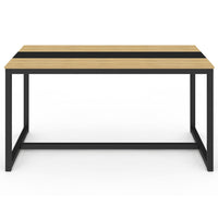 IDMarket - Tavolo da pranzo DOVER per 8 persone con fascia centrale nera design industriale 150 cm