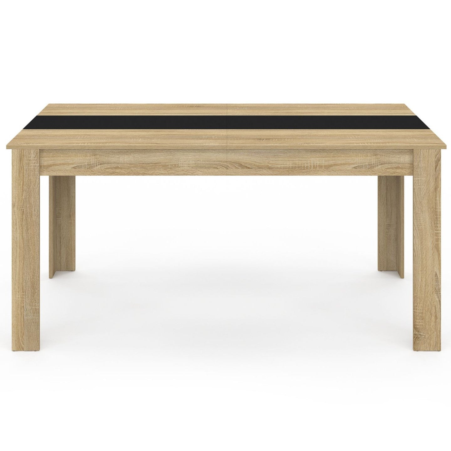 IDMarket - Tavolo da pranzo GEORGIA per 8 persone in finto faggio e nero 160 cm