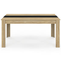 IDMarket - Tavolo da pranzo GEORGIA per 8 persone in finto faggio e nero 160 cm