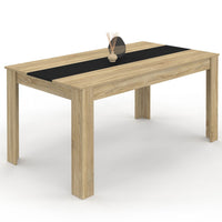 IDMarket - Tavolo da pranzo GEORGIA per 8 persone in finto faggio e nero 160 cm