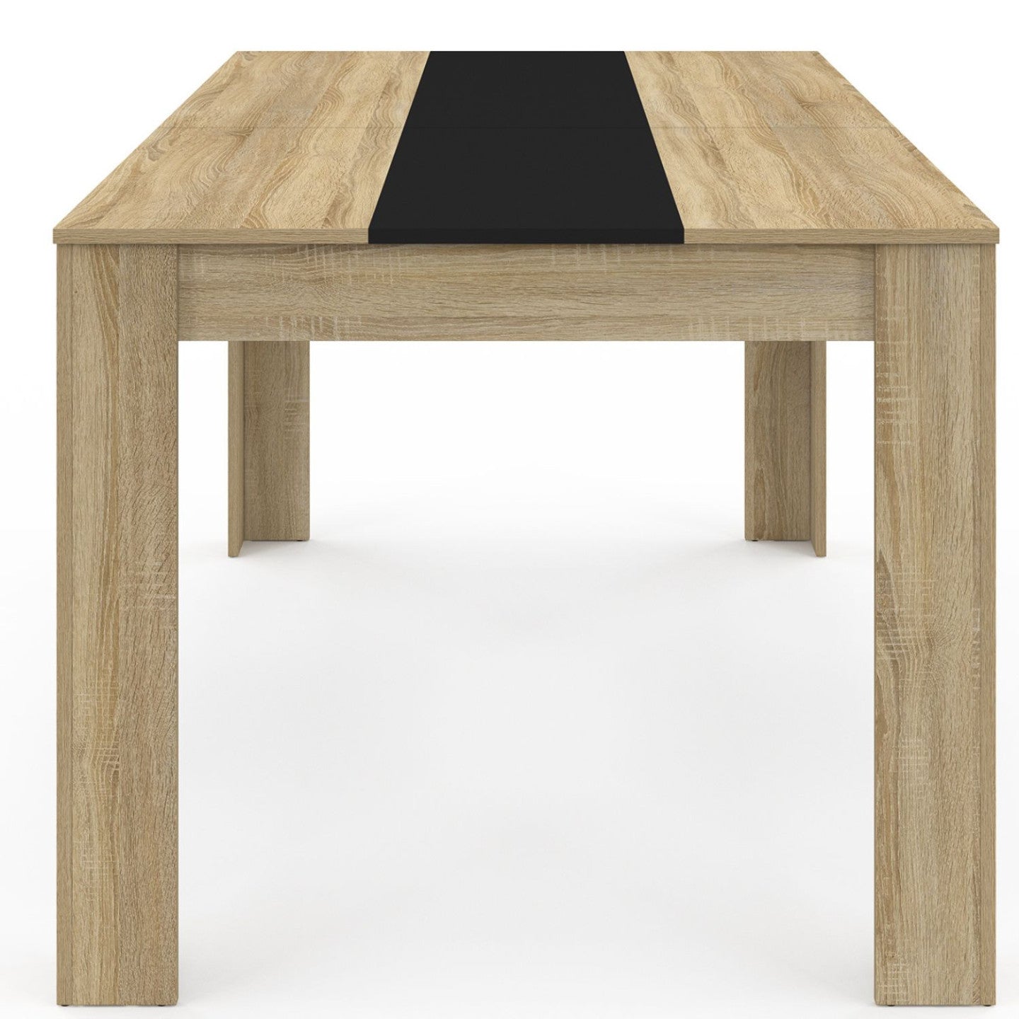 IDMarket - Tavolo da pranzo GEORGIA per 8 persone in finto faggio e nero 160 cm