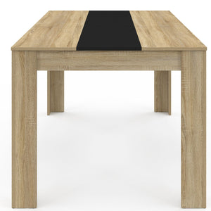 IDMarket - Tavolo da pranzo GEORGIA per 8 persone in finto faggio e nero 160 cm