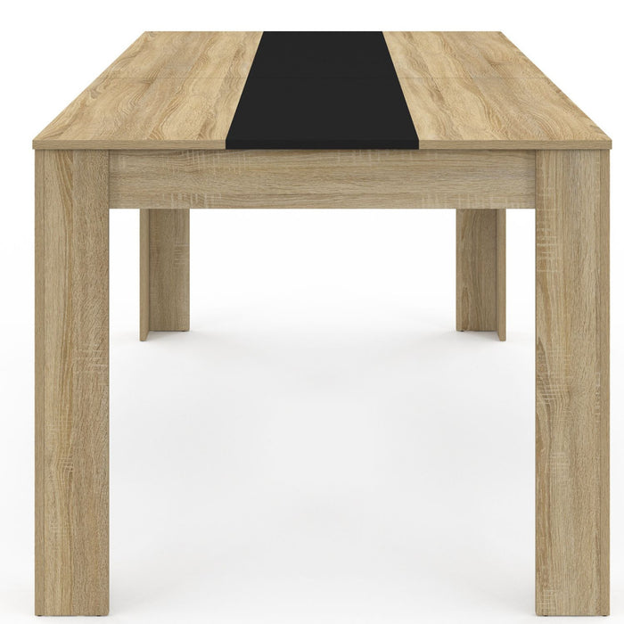 IDMarket - Tavolo da pranzo GEORGIA per 8 persone in finto faggio e nero 160 cm