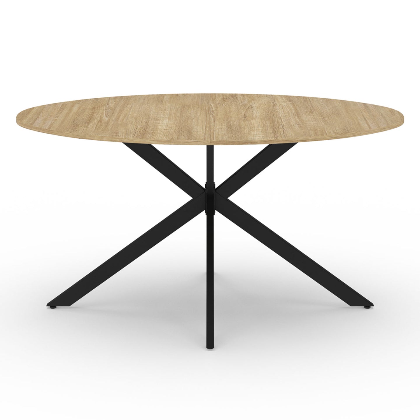 IDMarket - Tavolo da pranzo ovale ALIX, legno e gambe a ragno nere, 8 persone, 150 cm