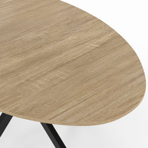 IDMarket - Tavolo da pranzo ovale ALIX, legno e gambe a ragno nere, 8 persone, 150 cm