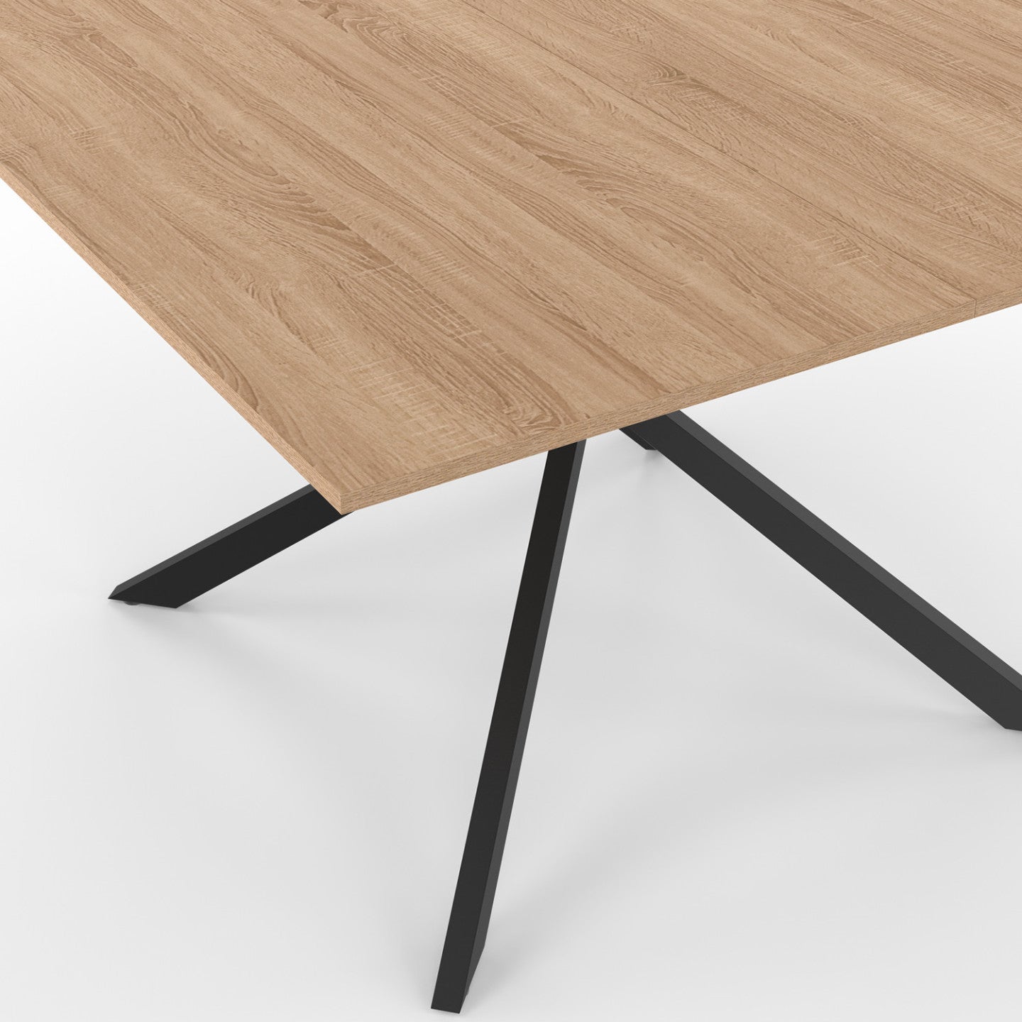 IDMarket - Tavolo da pranzo quadrato ALIX, legno e gambe a ragno nere, 8 persone, 120 cm