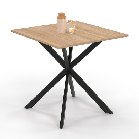 IDMarket - Tavolo da pranzo quadrato ALIX per 4 persone con gambe in legno e ragno nero 80 cm