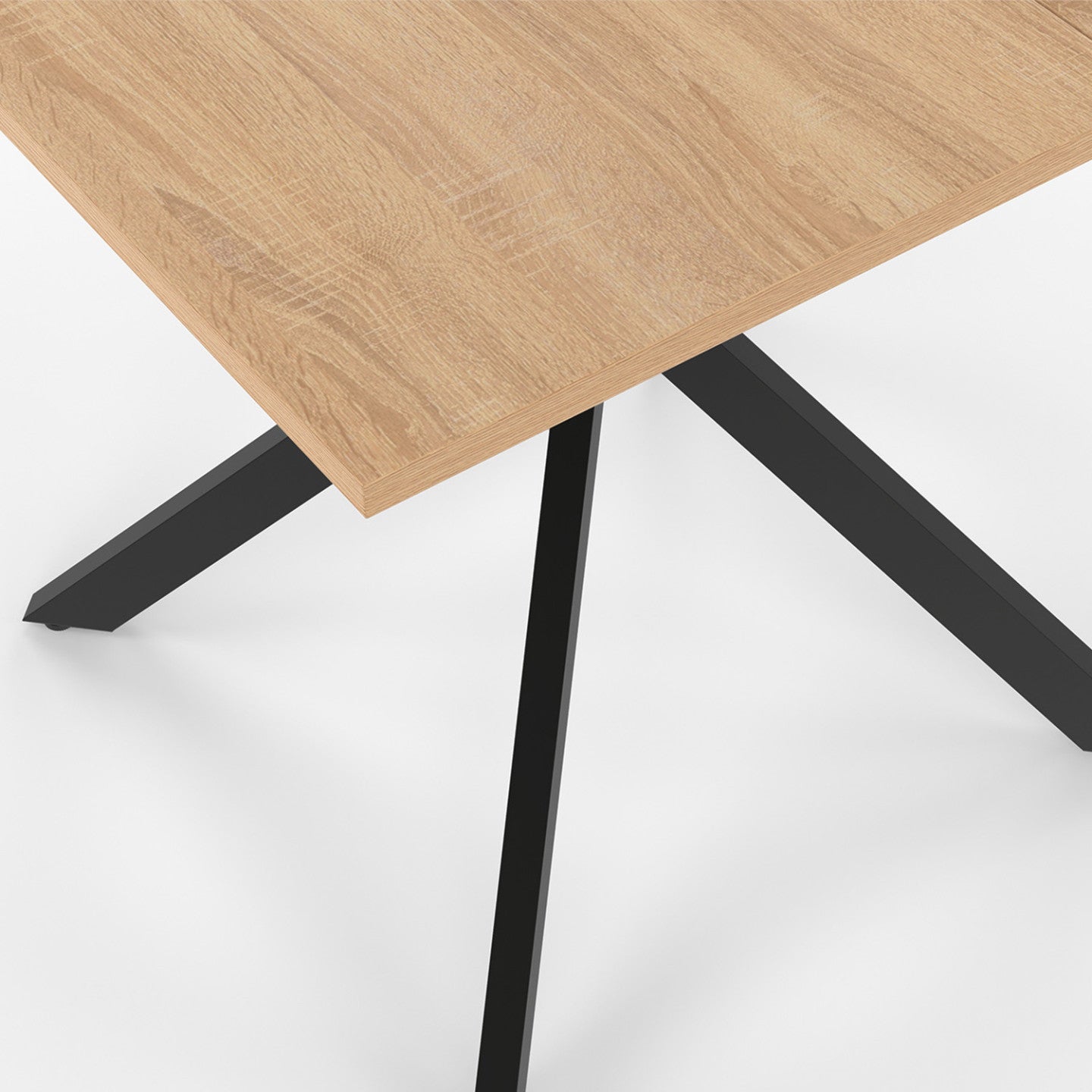 IDMarket - Tavolo da pranzo quadrato ALIX per 4 persone con gambe in legno e ragno nero 80 cm