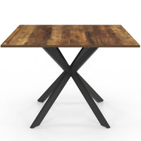 IDMarket - Tavolo da pranzo quadrato ALIX per 8 persone con gambe HAWKINS in legno scuro e ragno nero 110 cm