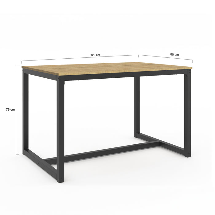 IDMarket - Tavolo da pranzo rettangolare DETROIT 6 persone design industriale 120 cm