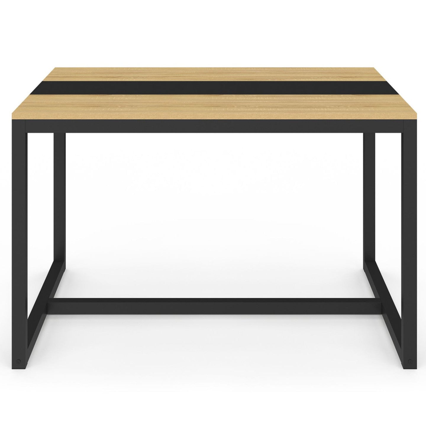 IDMarket - Tavolo da pranzo rettangolare DOVER 4 persone nero fascia centrale design industriale 120 cm