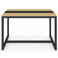 IDMarket - Tavolo da pranzo rettangolare DOVER 4 persone nero fascia centrale design industriale 120 cm