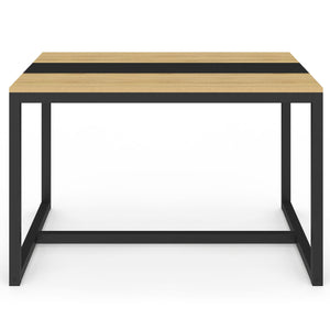 IDMarket - Tavolo da pranzo rettangolare DOVER 4 persone nero fascia centrale design industriale 120 cm