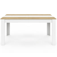 IDMarket - Tavolo da pranzo rettangolare GEORGIA per 8 persone in simil-faggio e bianco 160 x 80 cm