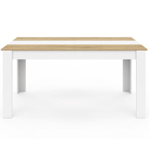 IDMarket - Tavolo da pranzo rettangolare GEORGIA per 8 persone in simil-faggio e bianco 160 x 80 cm