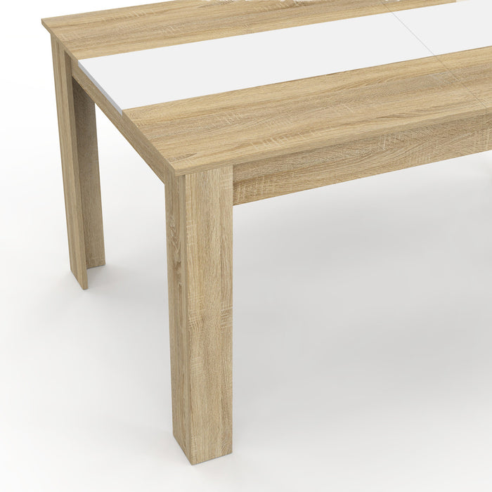 IDMarket - Tavolo da pranzo rettangolare GEORGIA per 8 persone in simil-faggio e bianco 160 x 80 cm