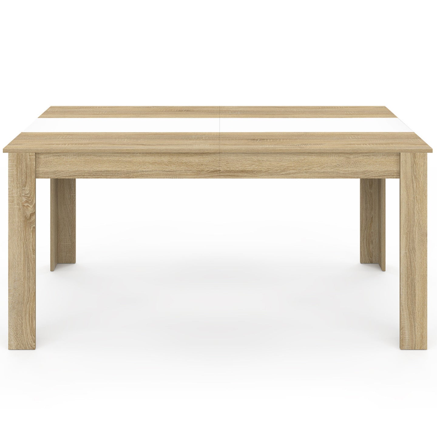 IDMarket - Tavolo da pranzo rettangolare GEORGIA per 8 persone in simil-faggio e bianco 160 x 80 cm